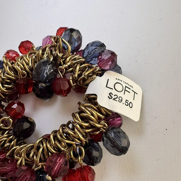 LOFT Women Girls Beaded Elasticated Bracelet New In Box With Tag - Picture 2 of 3
